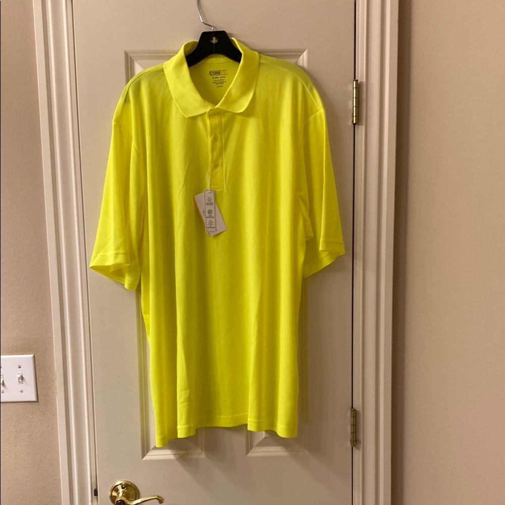 Men's Safety Yellow Polo Shirt ,CORE365, 3XL, NWT